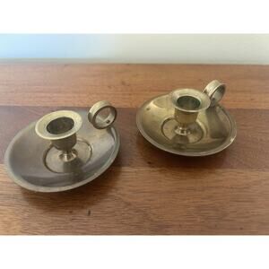 Vtg Brass Candle Holders-Set of 2